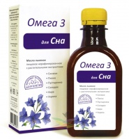 "Омега-3 для сна" - масло льняное с экстрактом синюхи, пиона, пустырника, солодки, аира, укропа
