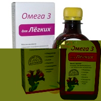 "Омега-3 для легких" - масло льняное с экстрактом солодки, живицы кедра, алтея, смородины, малины, медуницы